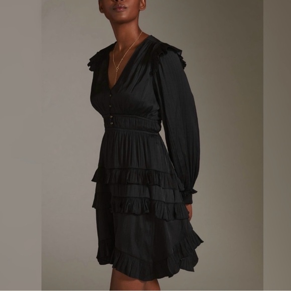 NWT Anthropologie Tiered Ruffled Mini Dress - Picture 2 of 10